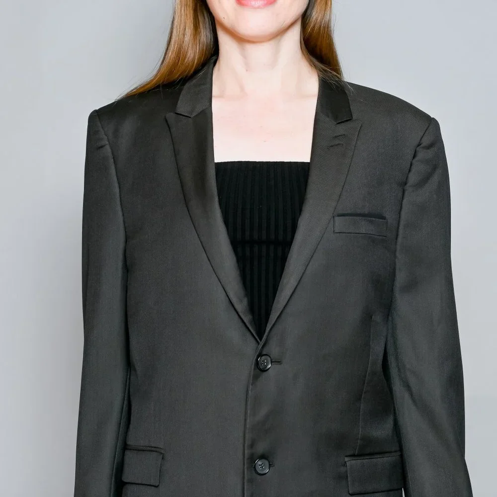 264. THE KOOPLES Dark Gray Wool Fitted Blazer 52R - Picture 2 of 7